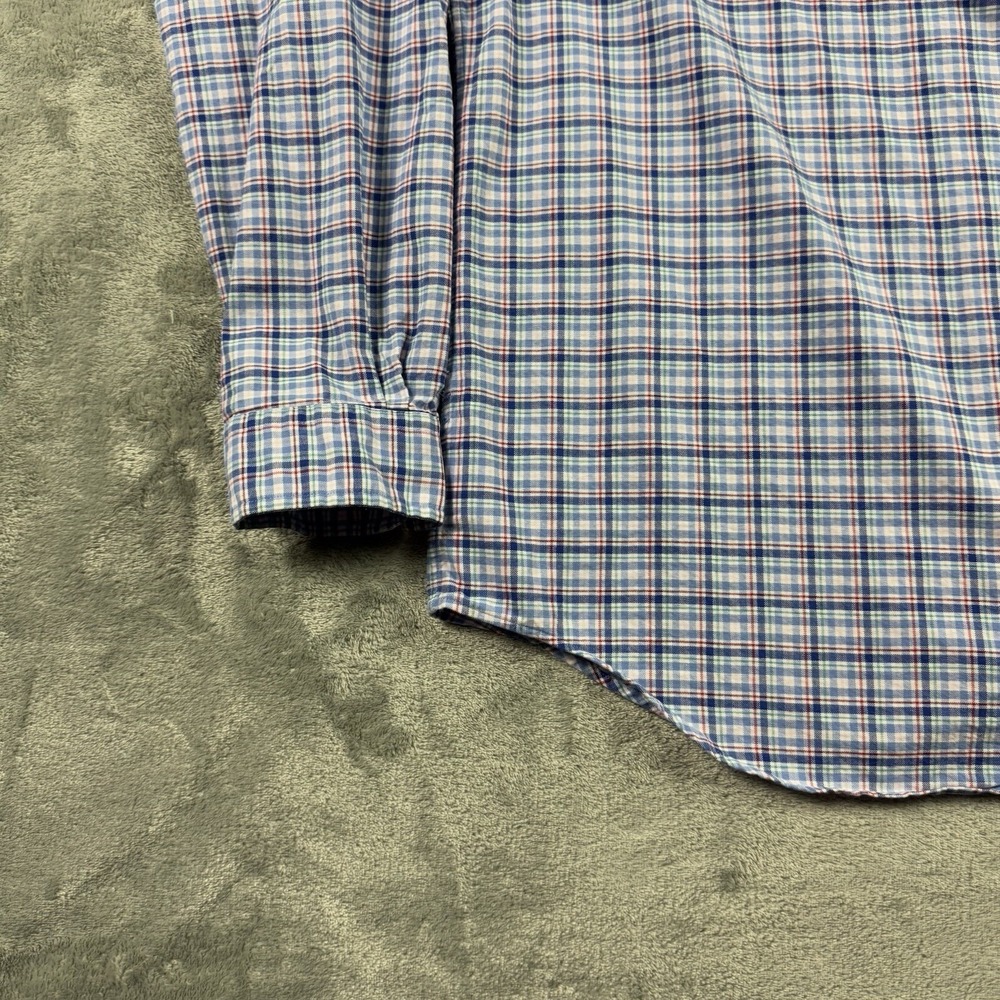 Ralph Lauren Long Sleeve Plaid Shirt Men Large Blue Casual ButtonDown Flesh Pony - Picture 9 of 14
